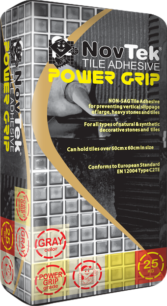 compare product 25 KG NOVTEK TILE ADHESIVE POWER GRIP GRAY
