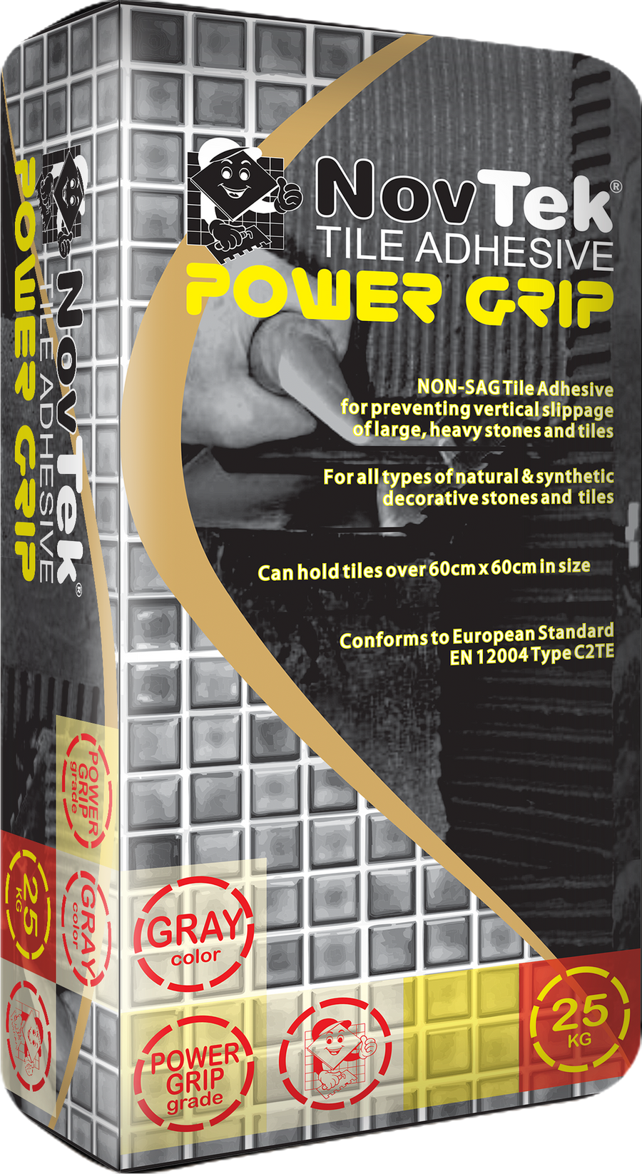 25 KG NOVTEK TILE ADHESIVE POWER GRIP GRAY – Novtek