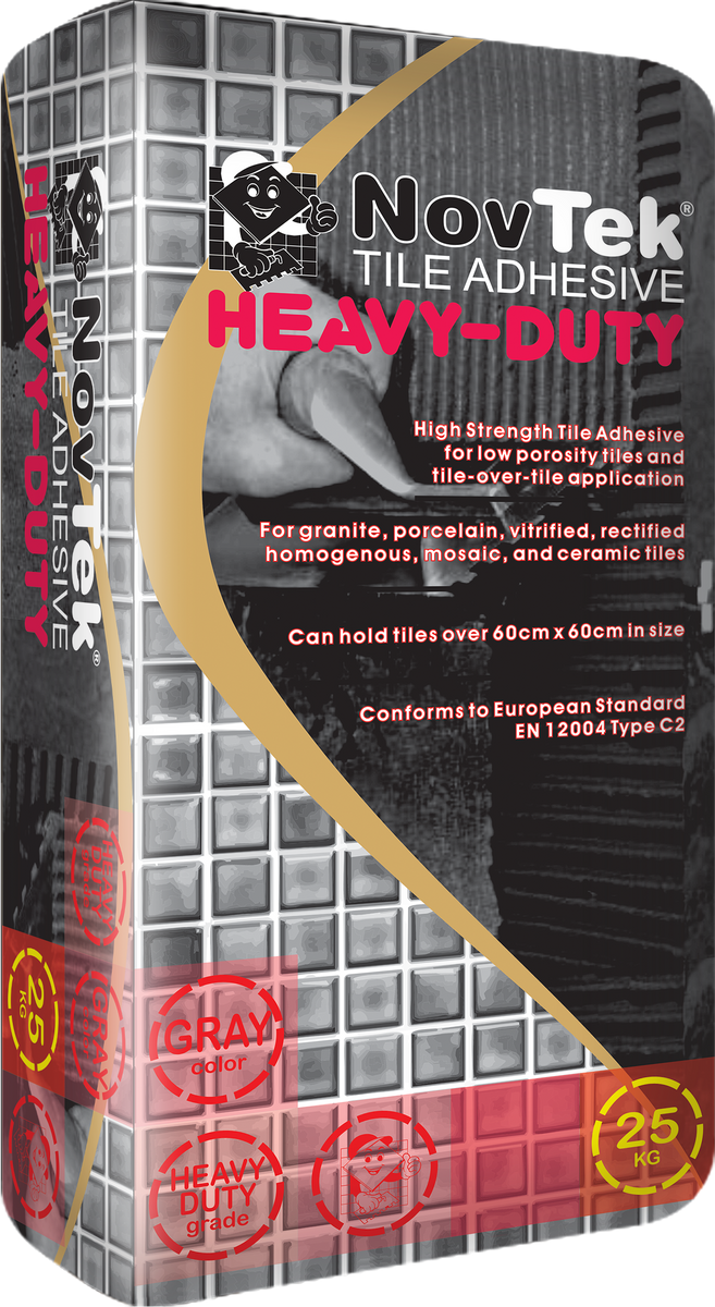 25 KG NOVTEK TILE ADHESIVE HEAVY-DUTY GRAY – Novtek