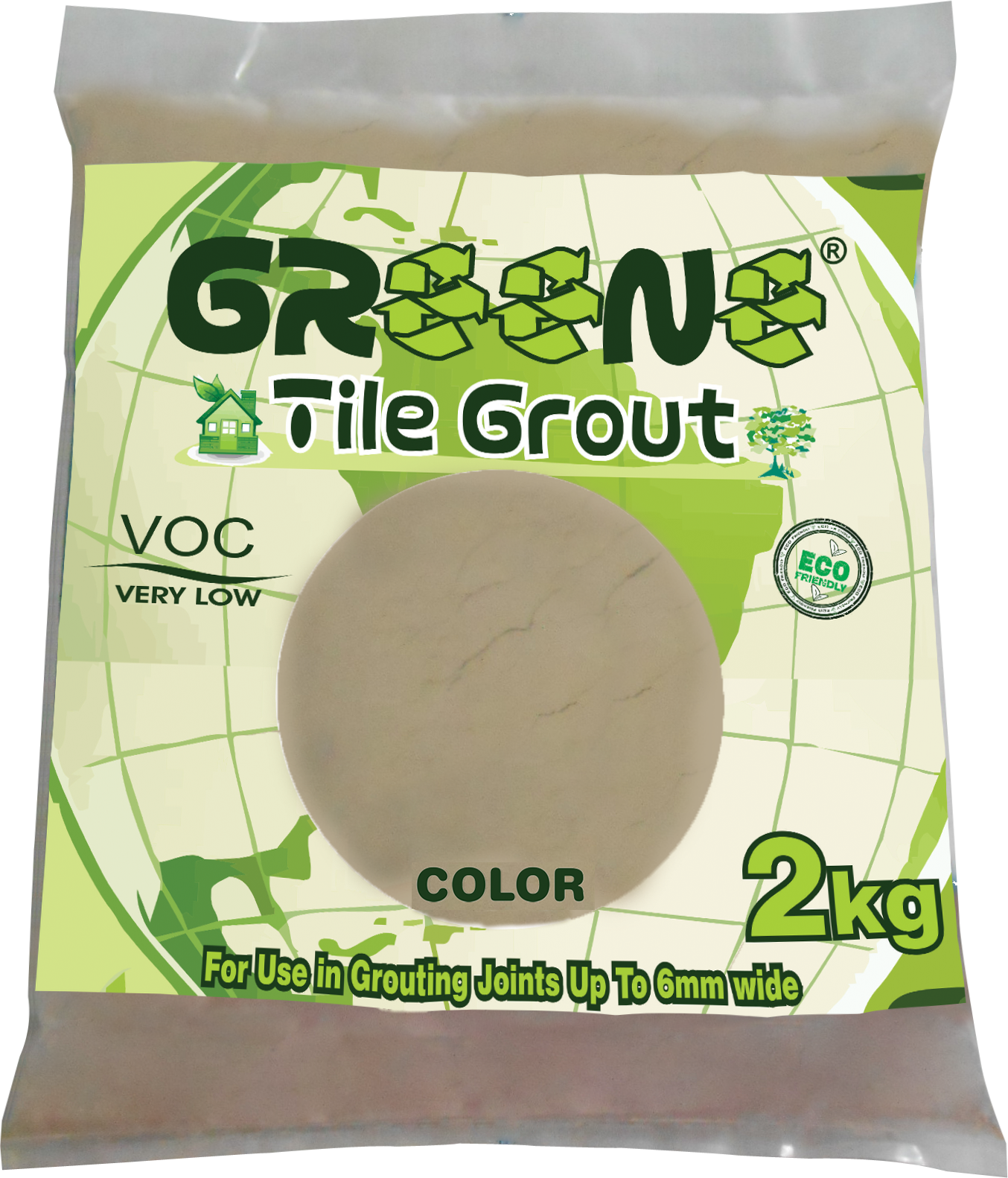 2 KG GREENE TILE GROUT 602 STANDARD WHITE