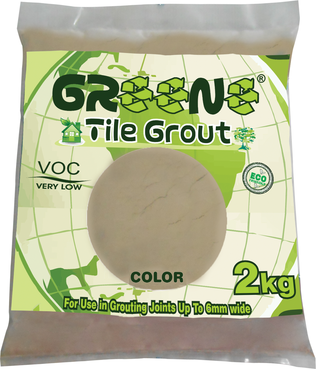 2 KG GREENE TILE GROUT 602 STANDARD WHITE