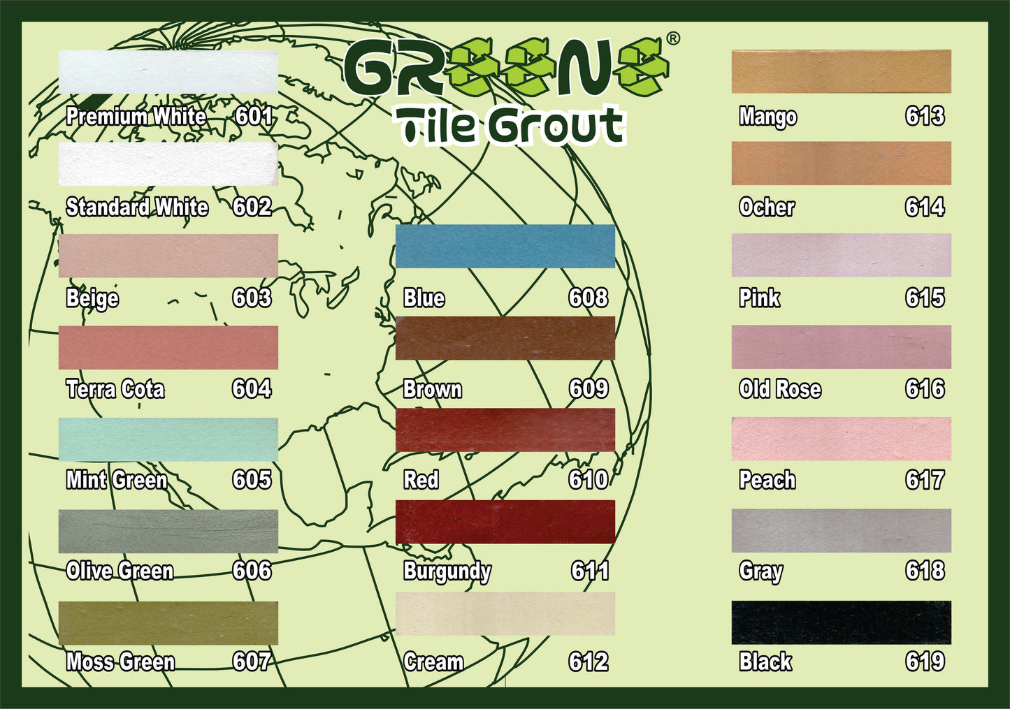 2 KG GREENE TILE GROUT 602 STANDARD WHITE
